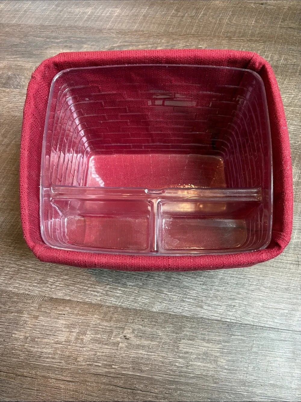 Longaberger 2001 Card Keeper Basket  Combo Paprika Fabric Liner Divider
